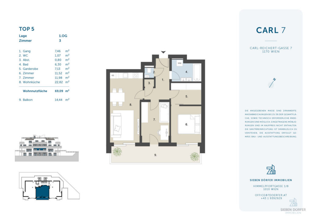Wohnen in exklusiver Lage in Hernals | 69m² mit Balkon | NEUBAUPROJEKT CARL 7 – Bild 2