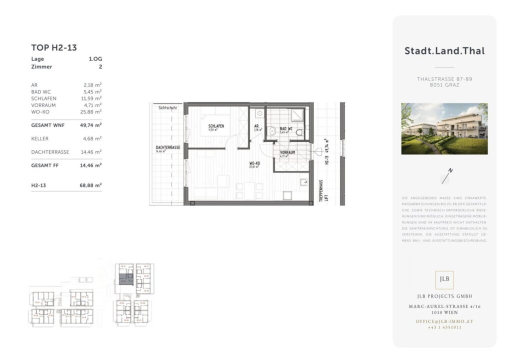 Vermietete Anlegerwohnung – 2 Zimmer mit Balkon, Gösting – Bild 2