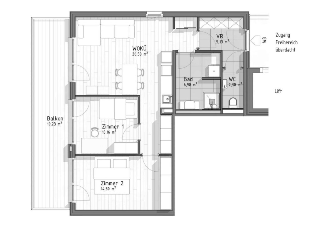 Dachgeschoßwohnung mit großzügigem Balkon | EXKLUSIVE 3-Zimmer | PROVISIONSFREI – Bild 2
