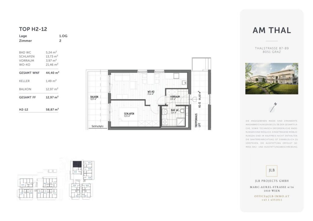 Vermietete Anlegerwohnung – 2 Zimmer mit Balkon, Gösting – Bild 2